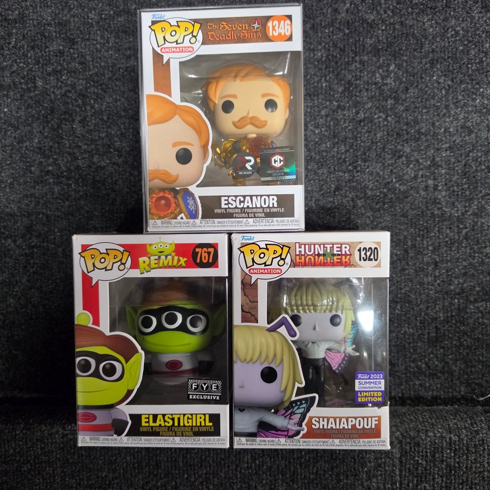 Funko Pop Bundle Escanor 1346 Shaiapouf 1320 Elastigirl 767 Exclusive Figures